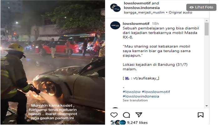 Video Mazda RX-8 Terbakar, Begini Langkah Penanganannya